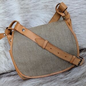 Vachetta Leather and Canvas Messenger Crossbody Bag